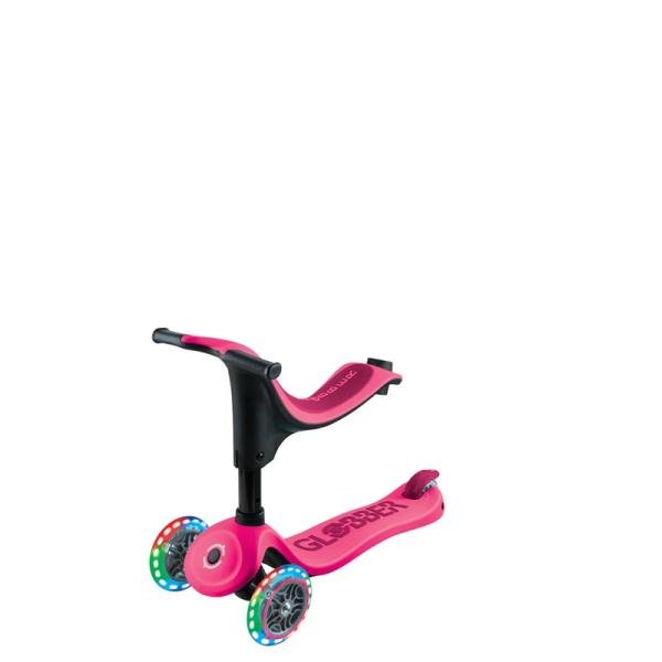 GLOBBER GO•UP SPORTY LIGHTS SCOOTER - DEEP PINK - 452-110
