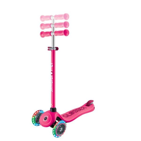 GLOBBER GO•UP SPORTY LIGHTS SCOOTER - DEEP PINK - 452-110