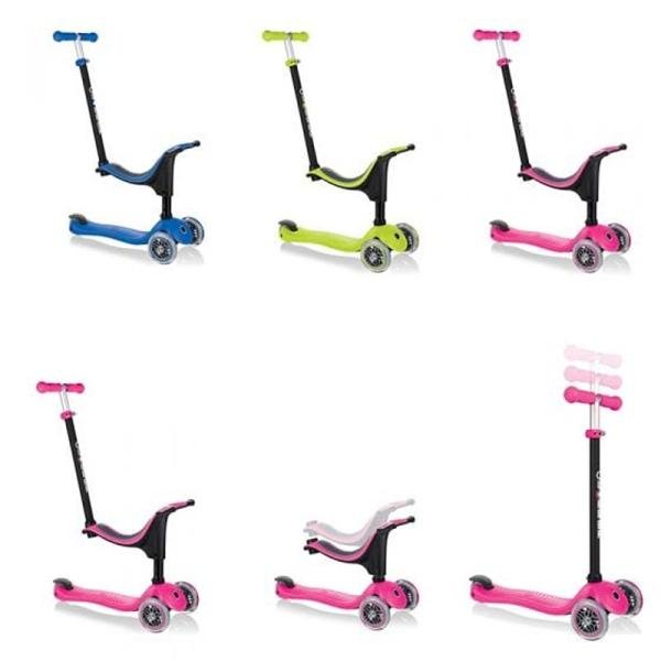 GLOBBER GO•UP SPORTY LIGHTS SCOOTER - DEEP PINK - 452-110