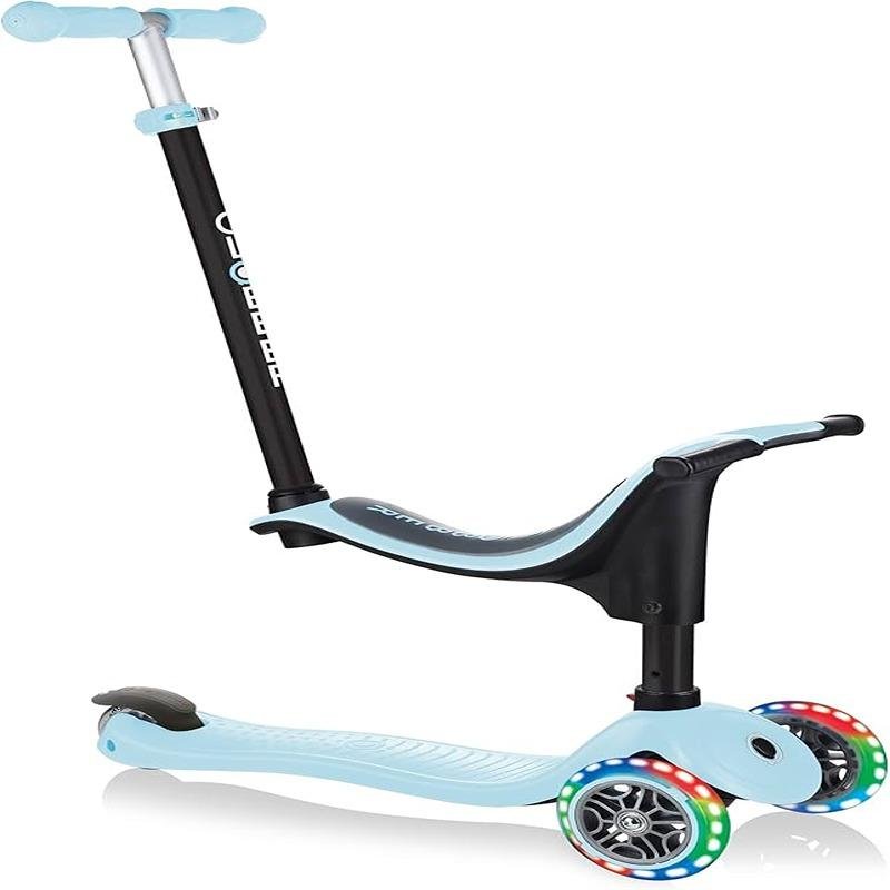 GLOBBER GO•UP SPORTY LIGHTS SCOOTER - PASTEL BLUE - 452-200-3