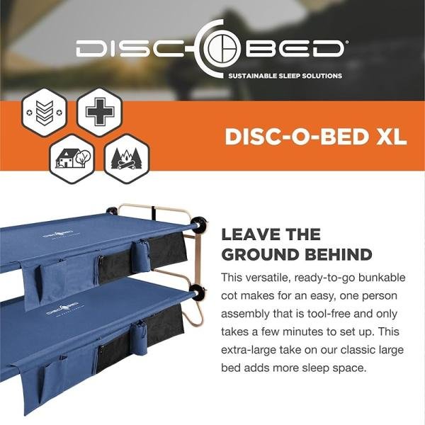 Disc-O-Bed Kid-O-Bunk w/ Organisers, Navy - DBKBEDNV