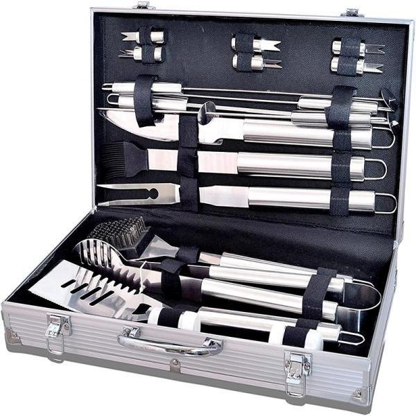 Procamp 18-Piece Stainless Steel BBQ Tool Set with Aluminum Storage Case - PRO000065