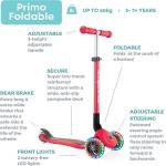 GLOBBER PRIMO FOLDABLE LIGHTS SCOOTER - RED - 432-102