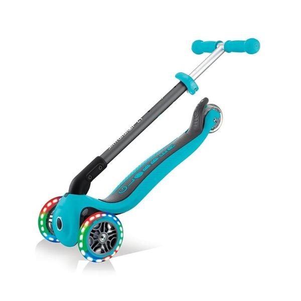GLOBBER PRIMO FOLDABLE LIGHTS SCOOTER - TEAL - 432-105-2