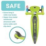 GLOBBER PRIMO FOLDABLE LIGHTS SCOOTER - LIME GREEN - 432-106