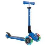 GLOBBER JUNIOR FOLDABLE LIGHTS SCOOTER - NAVY BLUE - 437-100