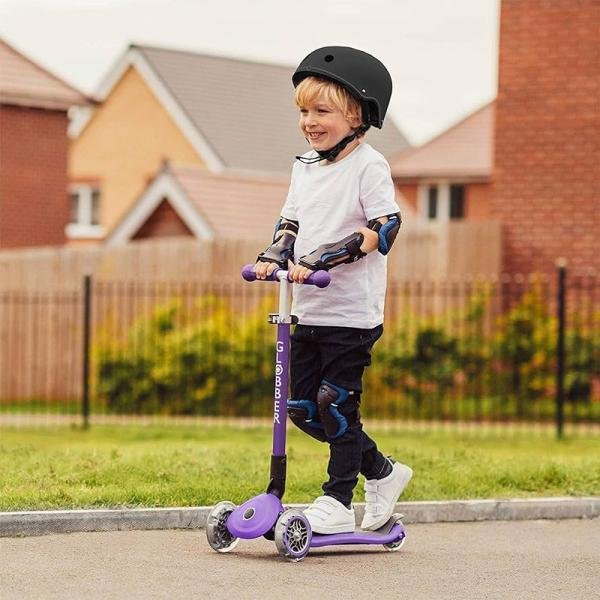 GLOBBER JUNIOR FOLDABLE LIGHTS SCOOTER - VIOLET - 437-103
