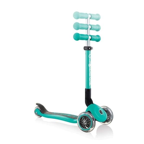 GLOBBER JUNIOR FOLDABLE LIGHTS SCOOTER - EMERALD GREEN - 437-107