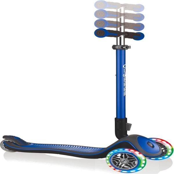GLOBBER ELITE DELUXE LIGHTS SCOOTER - NAVY BLUE - 444-400