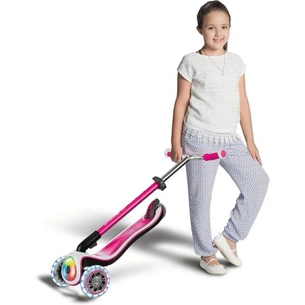 GLOBBER ELITE PRIME LIGHTS SCOOTER - DEEP PINK - 444-810