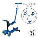GLOBBER GO•UP SPORTY LIGHTS 360 SCOOTER - NAVY BLUE/DARK BLUE