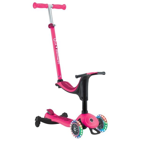 GLOBBER GO•UP SPORTY LIGHTS 360 SCOOTER - FUSHIA/DARK PINK