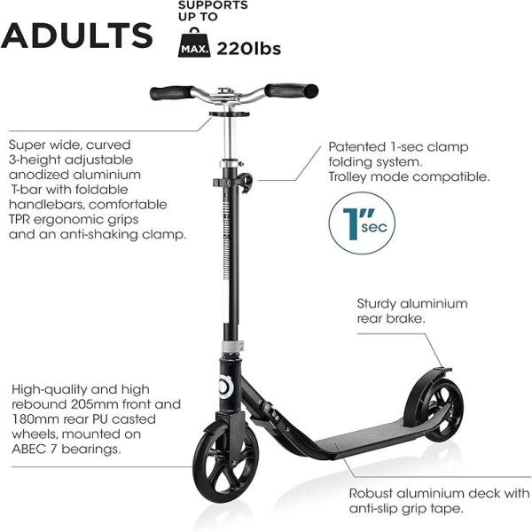 GLOBBER ONE NL 205-180 DUO SCOOTER - LEAD GREY - 474-102