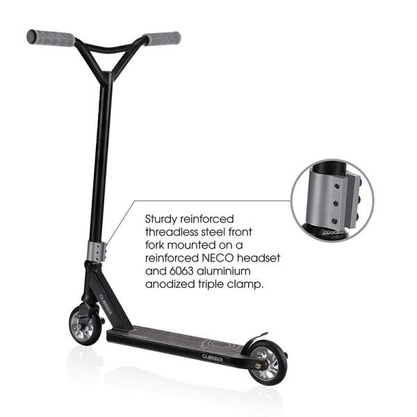 GLOBBER GS 720 STUNT SCOOTER - BLACK/GREY - 624-100-3