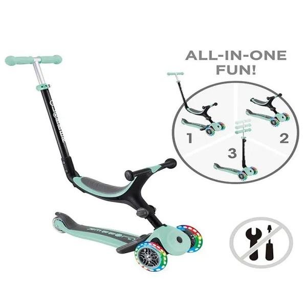 GLOBBER GO•UP FOLDABLE PLUS LIGHTS SCOOTER - MINT