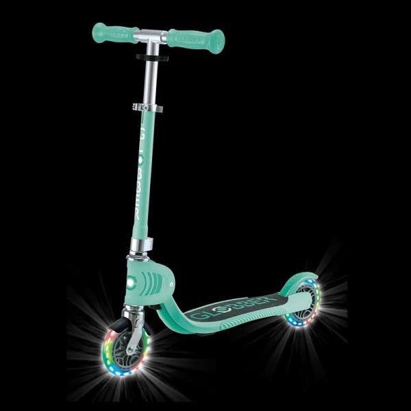 GLOBBER FLOW FOLDABLE JUNIOR LIGHTS SCOOTER - MINT