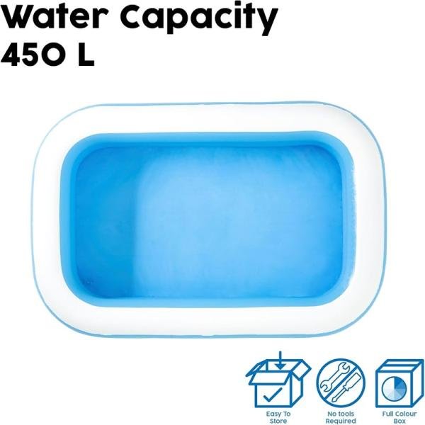 Bestway BWAY POOL RECTNGULR BLUE 262X175X51CM - 54006