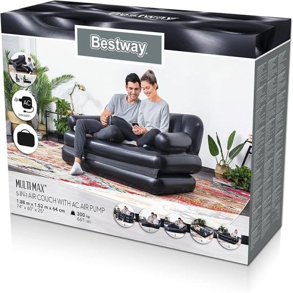 Bestway BWAY COUCH DBL 5 IN 1 WITH AP188X152X64 - 75056