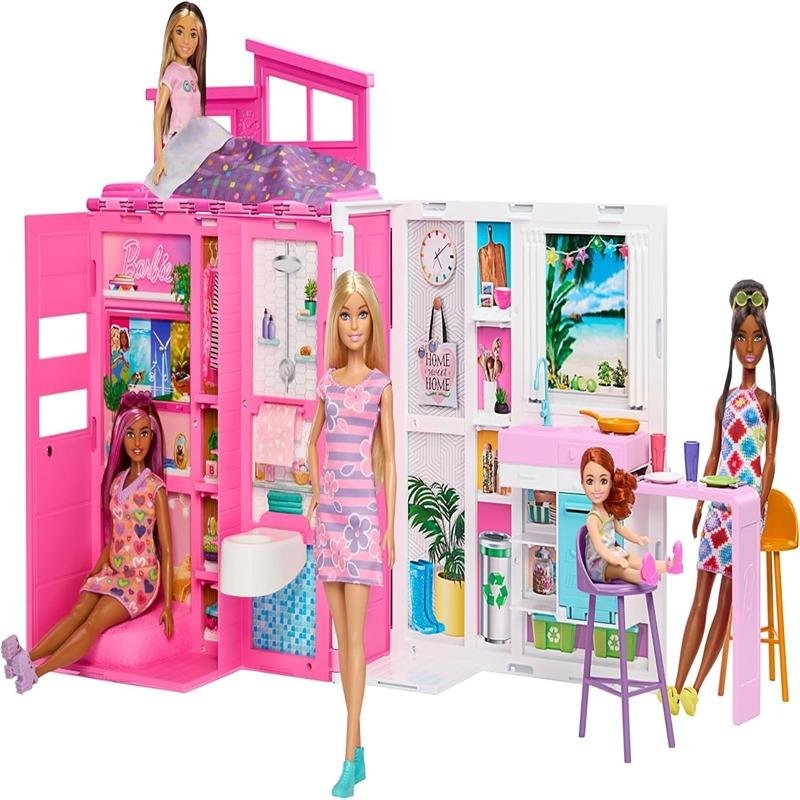 MATTEL BARBIE GETAWAY HOUSE WITH DOLL - HRJ77