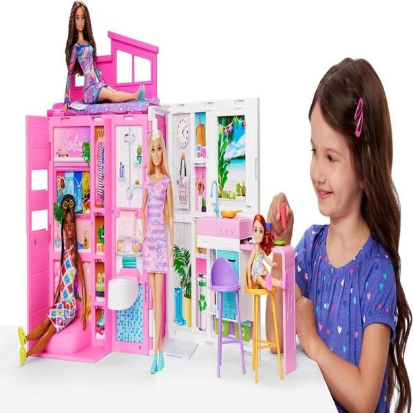 MATTEL BARBIE GETAWAY HOUSE WITH DOLL - HRJ77