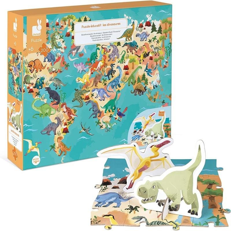 JURATO JANOD PUZZLE EDUCATIONAL DINOSAUR 200PCS - J02679