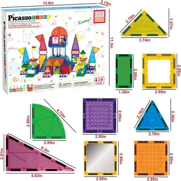 PICASSO MAGNETIC BRICKS+TILES 333PCS - PTL333
