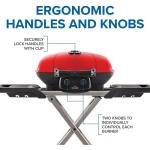 NAPOLEON TRAVELQ TM 285W PORTABLE GRILL WITH SCISSOR CART & GRIDDLE RED / BLUE - TQ285X-BK/RD-1-RC