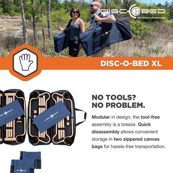 Disc-O-Bed Disc-O-Bed XL w/ Organisers, Black - DBOBEDXLXTFPBK
