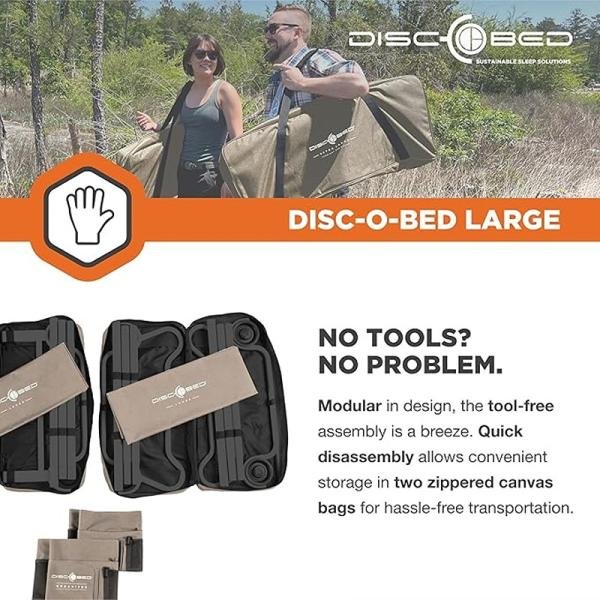 Disc-O-Bed Disc-O-Bed XL w/Organizers, Tan Fabric - DBOBEDXLXTFPTN