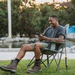 GCI Freestyle Rocker™ with Side Table Heathered Pewter 371147