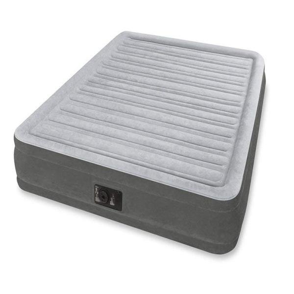 INTEX DURABEAM QUEEN COMFORT PLUSH AIRBED W/E.PUMP(152x203x46) 64414