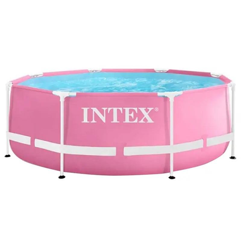 INTEX PINK METAL FRAME TM POOL, Ages 6+ - 28290