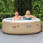 INTEX 4-PERSON SAHARA TAN ROUND BUBBLE SPA SET, (220-240 Volt), Age 6+ - 28426