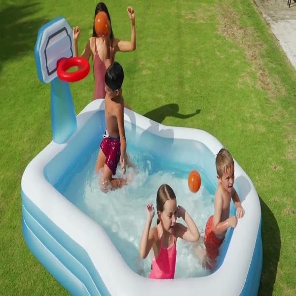 INTEX SWIM CENTER™ SHOOTIN' HOOPS FAMILY POOL, Ages 3+ - 57183
