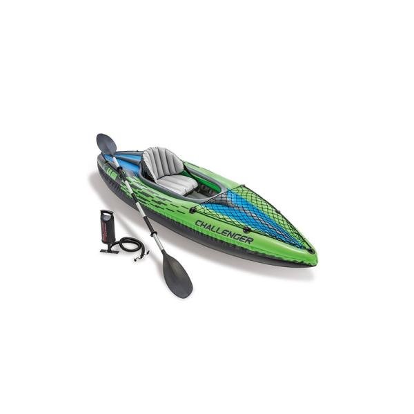 INTEX CHALLENGERTM K1 KAYAK (with 86" Aluminum Oars, 68614), w/ Cargo Net - 68305