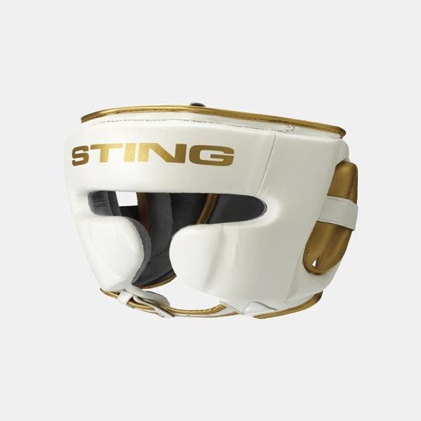 STING VIPER GEL FULL FACE HEAD GUARD - M - WHITE/GOLD - 1030169