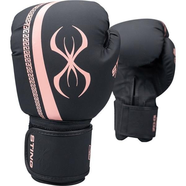STING AURORA WOMENS BOXING GLOVE - 10oz - BLK/PEACH - 1037816