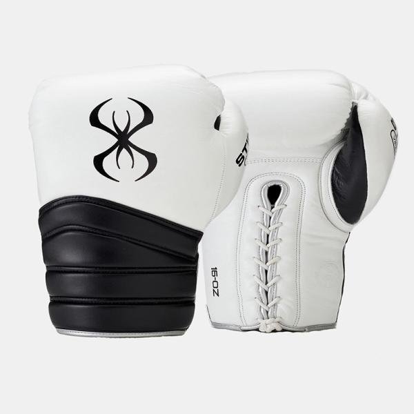 STING VIPER X BOXING GLOVES LACE UP - 12oz - WHITE/BLK/SILVER - 1039476