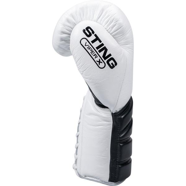STING VIPER X BOXING GLOVES LACE UP - 12oz - WHITE/BLK/SILVER - 1039476