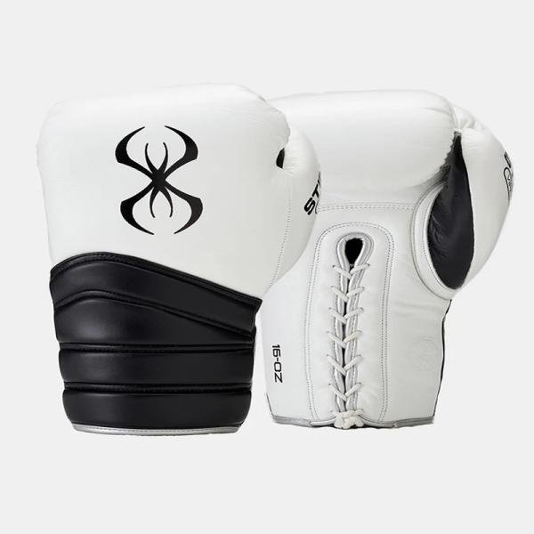 STING VIPER X BOXING GLOVES LACE UP - 14oz - WHITE/BLK/SILVER - 1039483