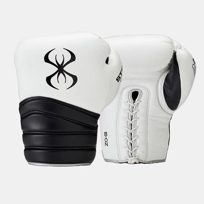 STING VIPER X BOXING GLOVES LACE UP - 16oz - WHITE/BLK/SILVER - 1039490
