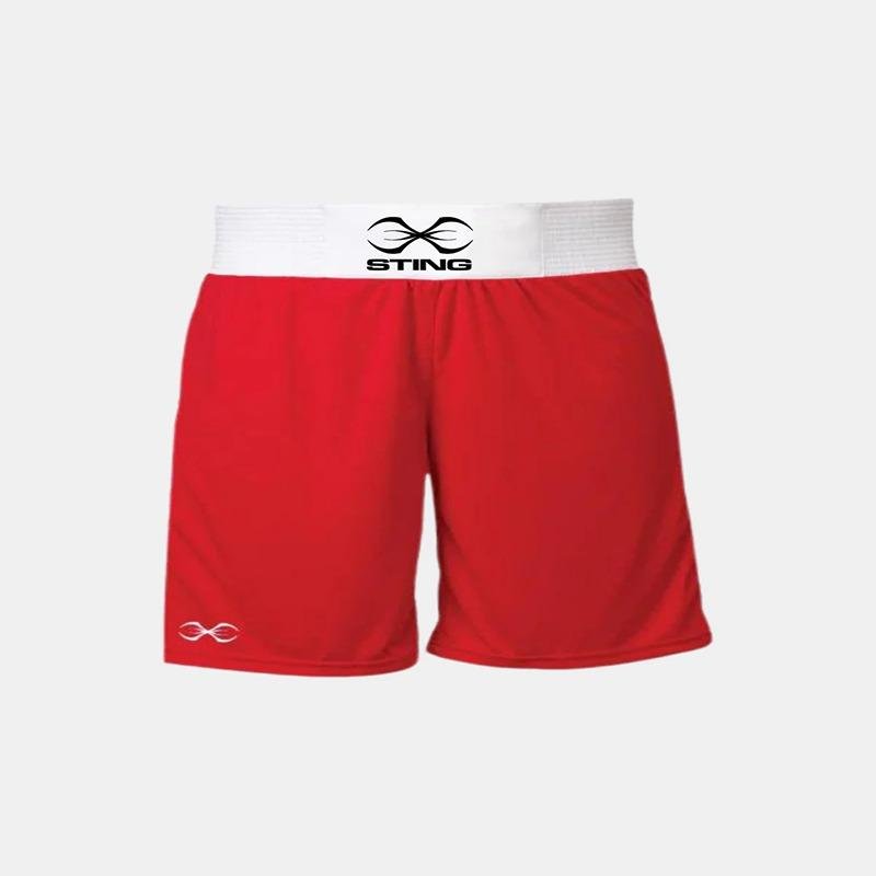 STING JUNIOR METTLE BOXING SHORT - SIZE 10 - RED - J-ST1026-RD10