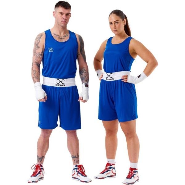 STING FEMALE JNR BOXING METTLE SINGLET - SIZE 14 - BLUE - JF-ST1027-BL14