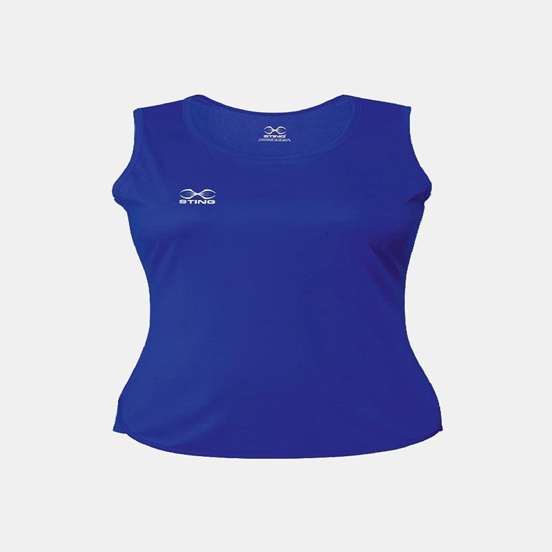 STING FEMALE JNR BOXING METTLE SINGLET - SIZE 16 - BLUE - JF-ST1027-BL16