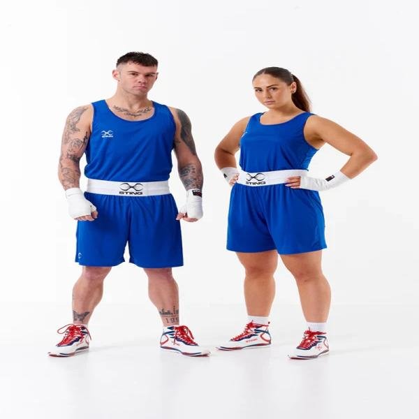 STING FEMALE JNR BOXING METTLE SINGLET - SIZE 16 - BLUE - JF-ST1027-BL16