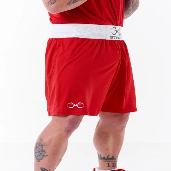 STING METTLE BOXING SHORT - SIZE S - RED - M-ST1026-RD01