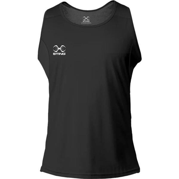 STING MENS METTLE BOXING SINGLET - SIZE M - BLACK - M-ST1027-BK02