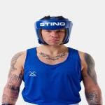 STING MENS METTLE BOXING SINGLET - SIZE XL - BLUE - M-ST1027-BL04