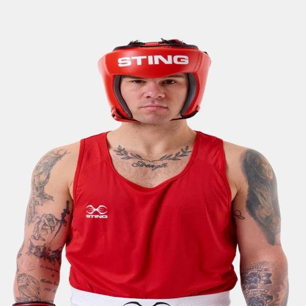 STING MENS METTLE BOXING SINGLET - SIZE XS - RED - M-ST1027-RD00