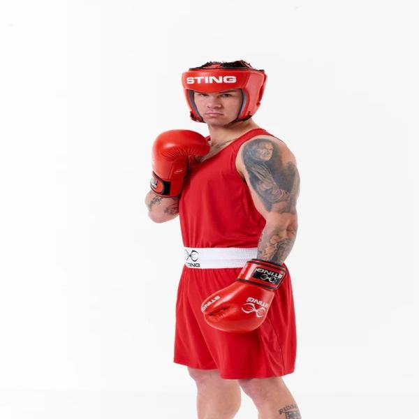 STING MENS METTLE BOXING SINGLET - SIZE 2XL - RED - M-ST1027-RD05